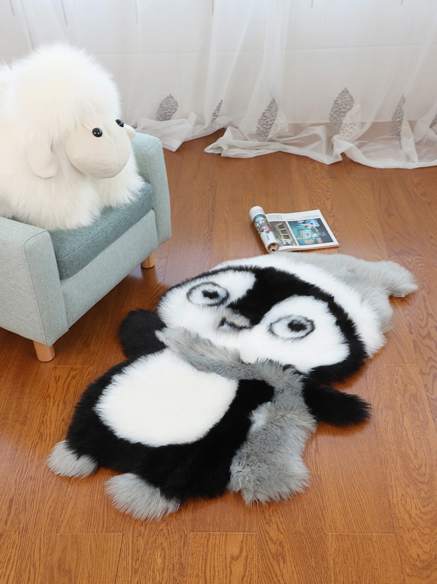 어린이 방 카펫 플러시 장식 침실 머리맡 담요 소년 동물 모양 귀여운 매트 코알라 팬더 펭귄